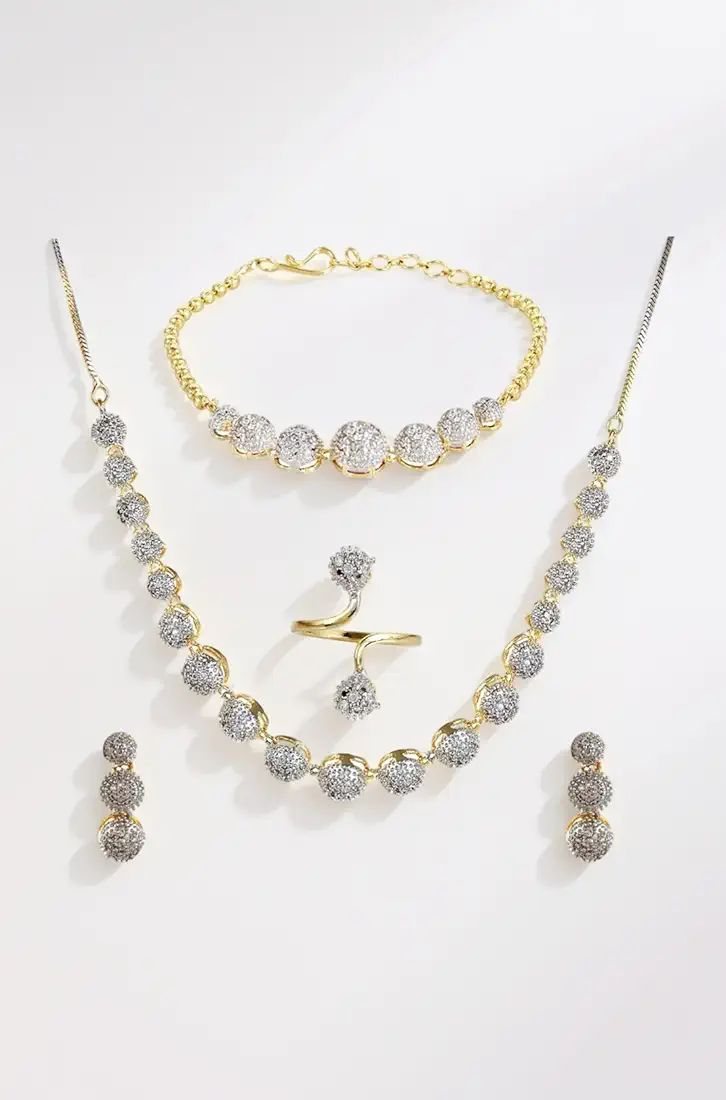 Jewellery Set for Women American Diamond Combo of Choker Necklace Set