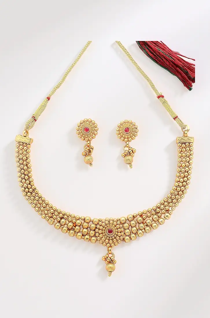 Choker Necklace with Drop Earring Jewellery Set For Women