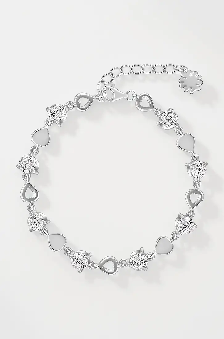 Infinity Shape Cubic Zirconia Diamond Bracelet for Women